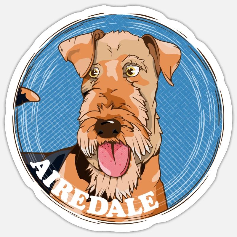 Airedale Terrier Sticker Größe S (10 x 10 cm)