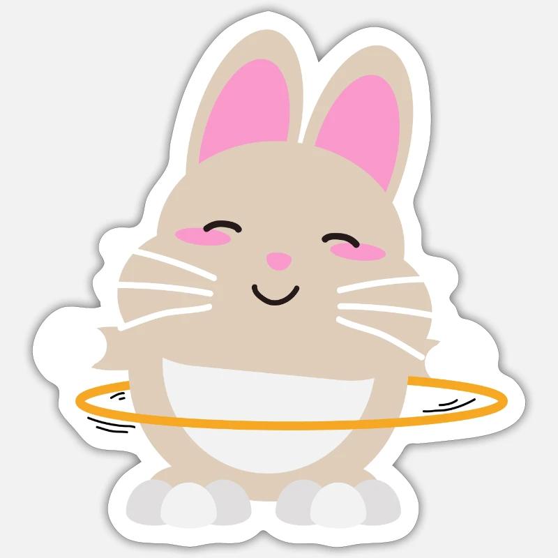 Hulahoop - Sticker Größe S (10 x 10 cm) - Mattweiß