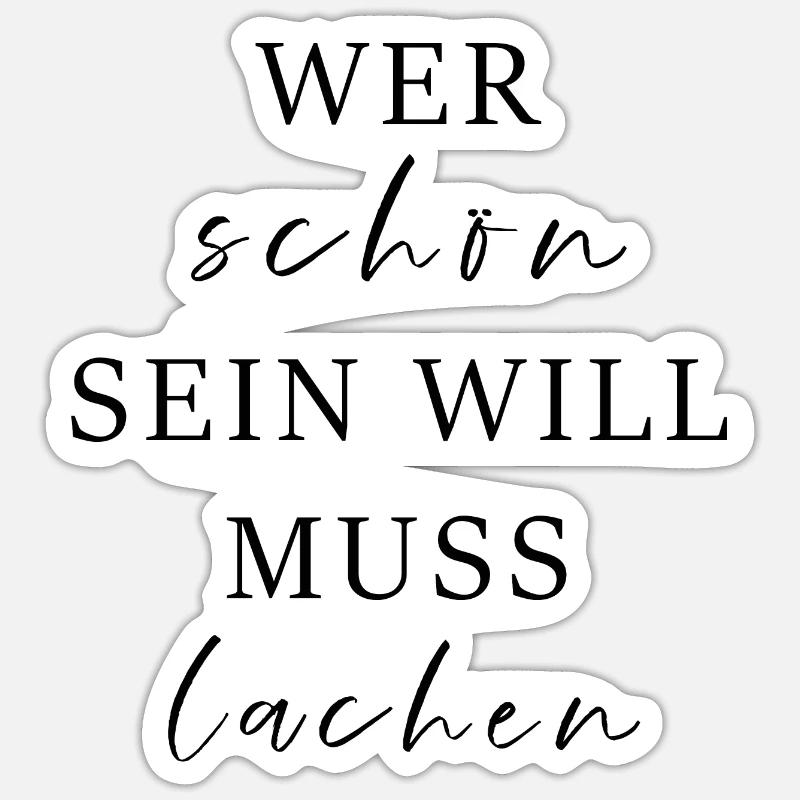 Lachen - Sticker Größe S (10 x 10 cm) - Mattweiß