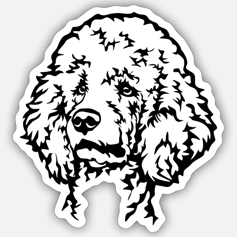 Poodle Head - Sticker size S (10 x 10 cm) - white matte