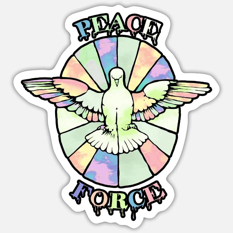 PeaceForce - Sticker taille S (10 x 10 cm) - blanc mat