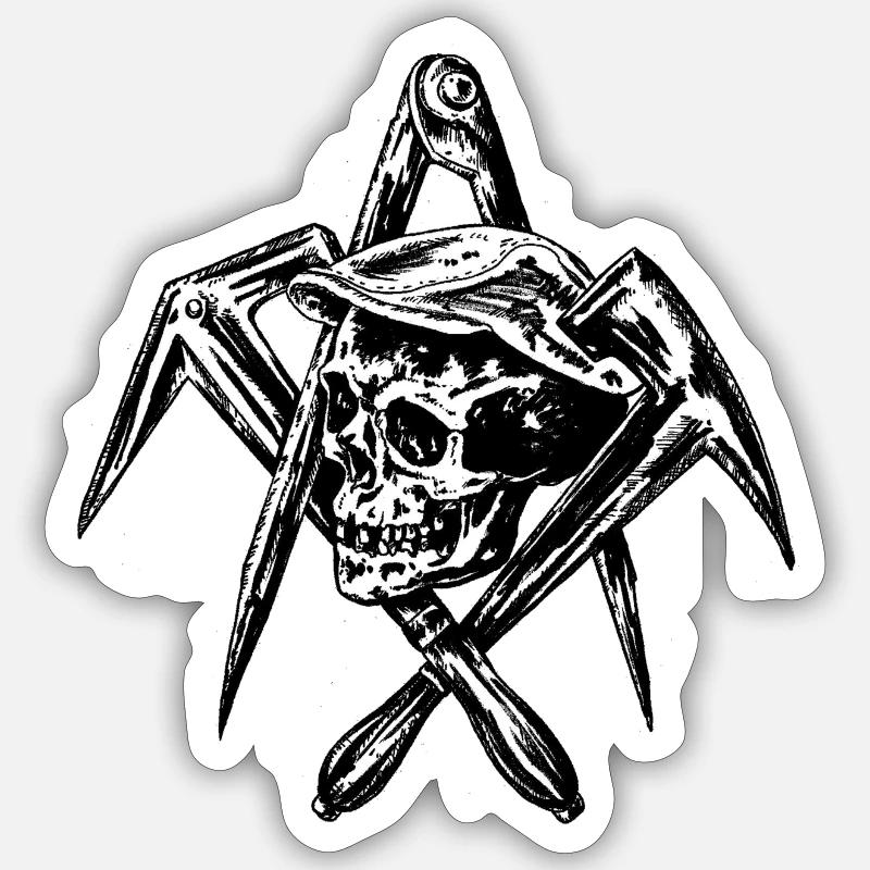 Roofer with tools Sticker size S (10 x 10 cm)