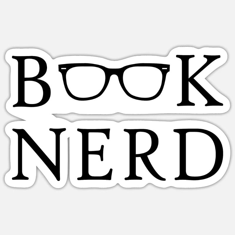 Book Nerd Sticker size S (10 x 10 cm)