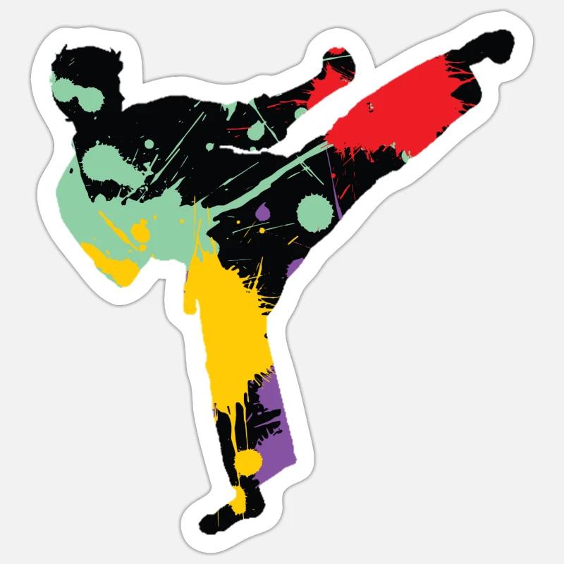 Karate - Sticker Größe S (10 x 10 cm) - Mattweiß