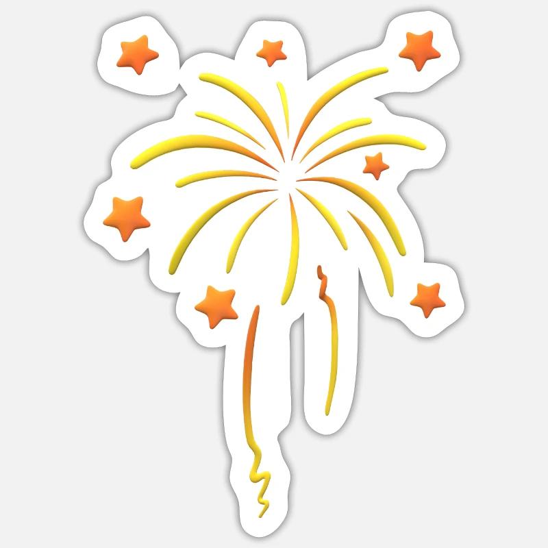 Dessins de feux d’artifice - Sticker taille S (10 x 10 cm) - blanc mat