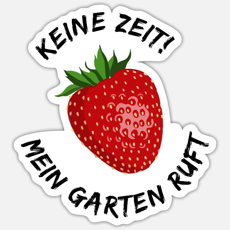 Garten | Gärtnerin | Gärtner | Erdbeere | Spruch - Sticker Größe S (10 x 10 cm) - Mattweiß