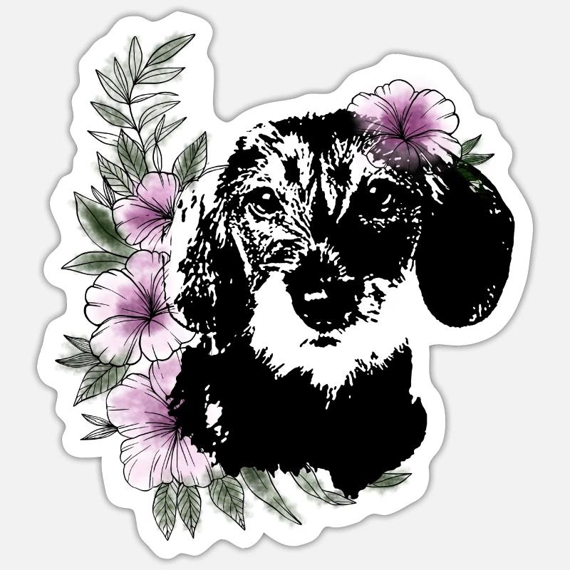 Dackelmädchen Sticker Größe S (10 x 10 cm)