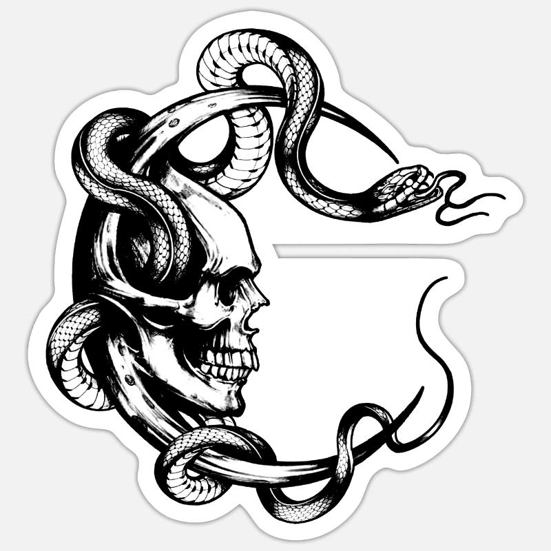 SKULL - Sticker size S (10 x 10 cm) - white matte