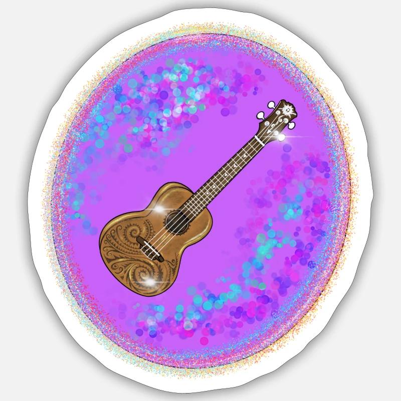 Ukulele - Sticker Größe S (10 x 10 cm) - Mattweiß