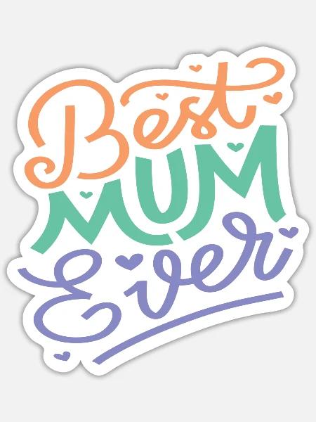 Beste Mama | Muttertag - Sticker Größe S (10 x 10 cm) - Mattweiß