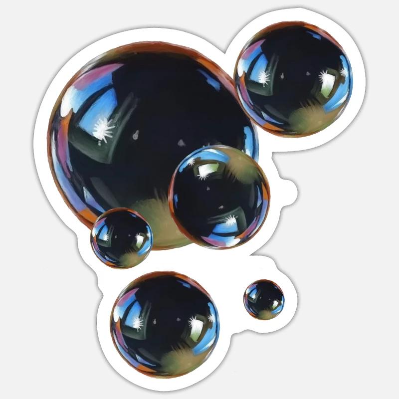 Reflective bubble art - Sticker size S (10 x 10 cm) - white matte