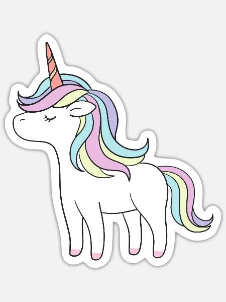 Einhorn Unicorn - Sticker Größe S (10 x 10 cm) - Mattweiß