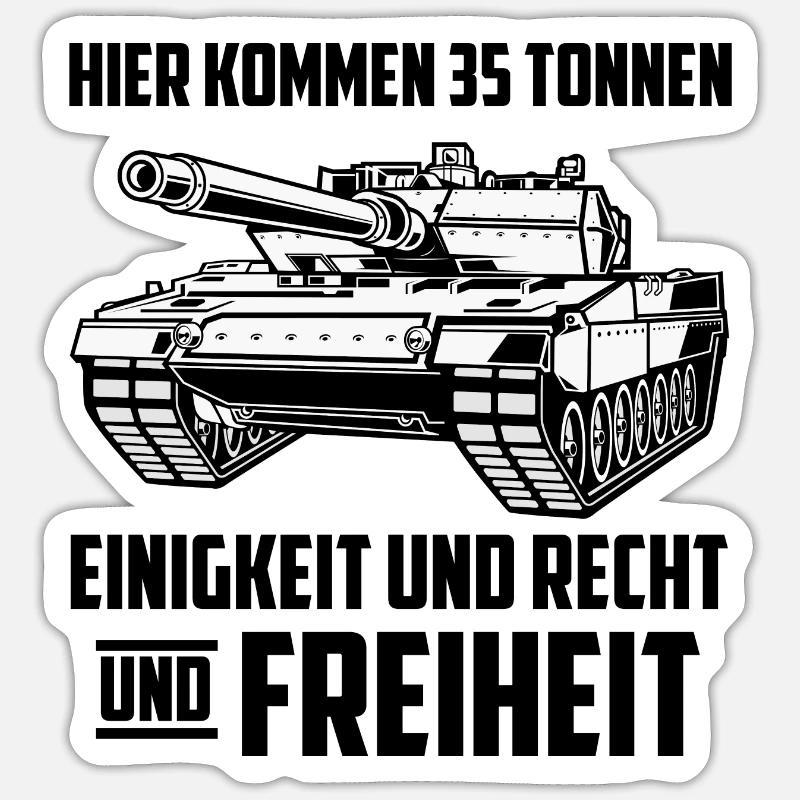 Panzerfahrer Deutsche Raubkatzen Panzer - Sticker Größe S (10 x 10 cm) - Mattweiß