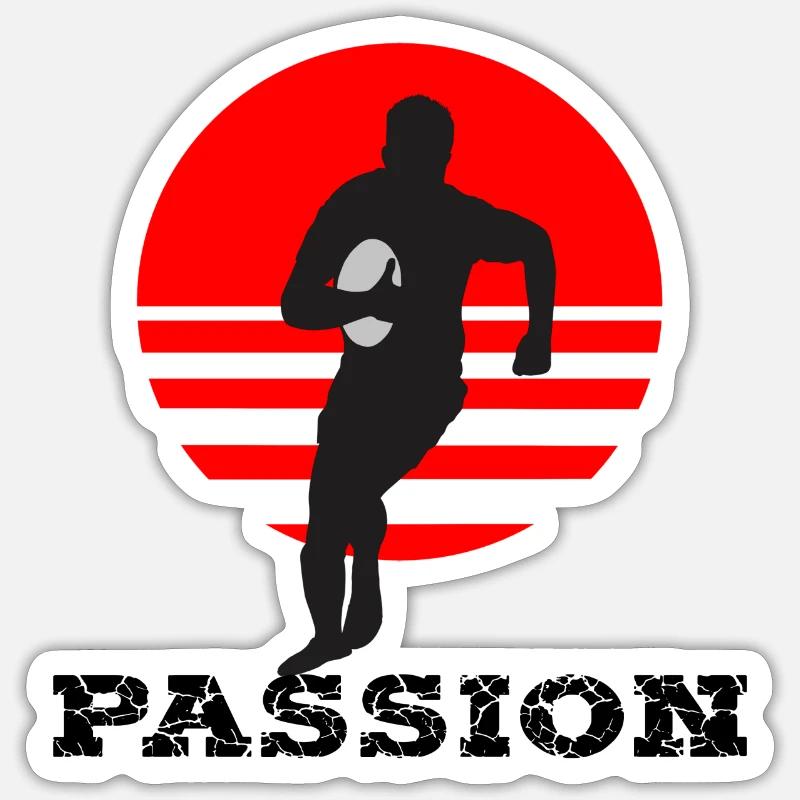 Le rugby - Sticker taille S (10 x 10 cm) - blanc mat