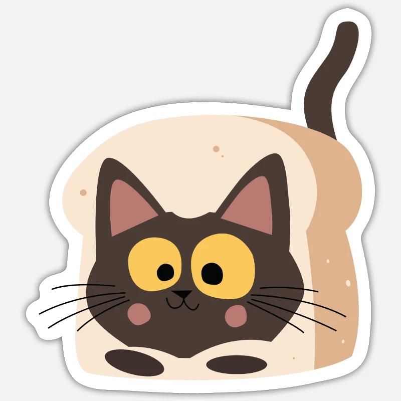 Cat Bread - Sticker size S (10 x 10 cm) - white matte