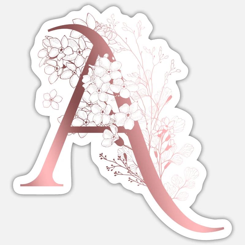 Letter A First name - Sticker size S (10 x 10 cm) - white matte