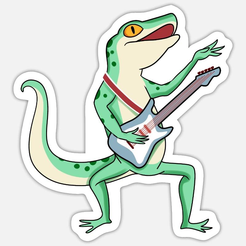 Star Eidechse E-Gitarre Sticker Größe S (10 x 10 cm)