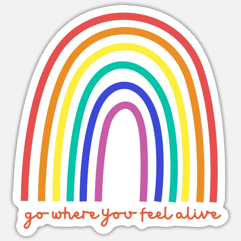 Rainbow - Sticker size S (10 x 10 cm) - white matte