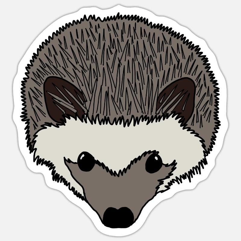 Igel Kopf - Sticker Größe S (10 x 10 cm) - Mattweiß