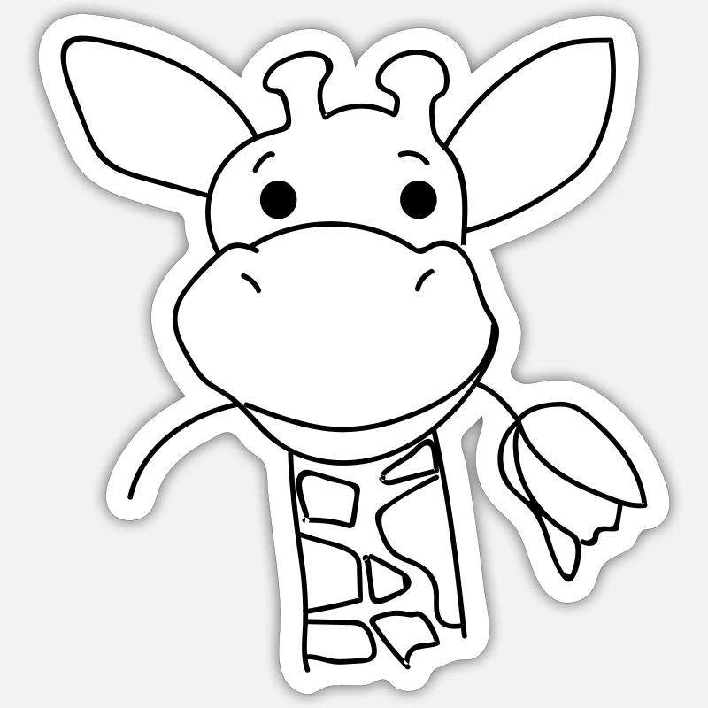 girafe - Sticker taille S (10 x 10 cm) - blanc mat