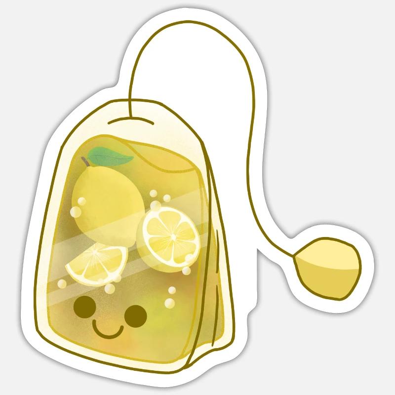 Lemon Tea Bag - Sticker size S (10 x 10 cm) - white matte