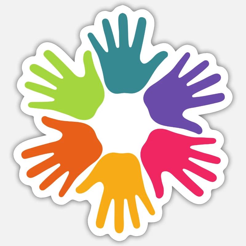 Pride Regenbogenfahne Pride Parade LGBT - Sticker Größe S (10 x 10 cm) - Mattweiß