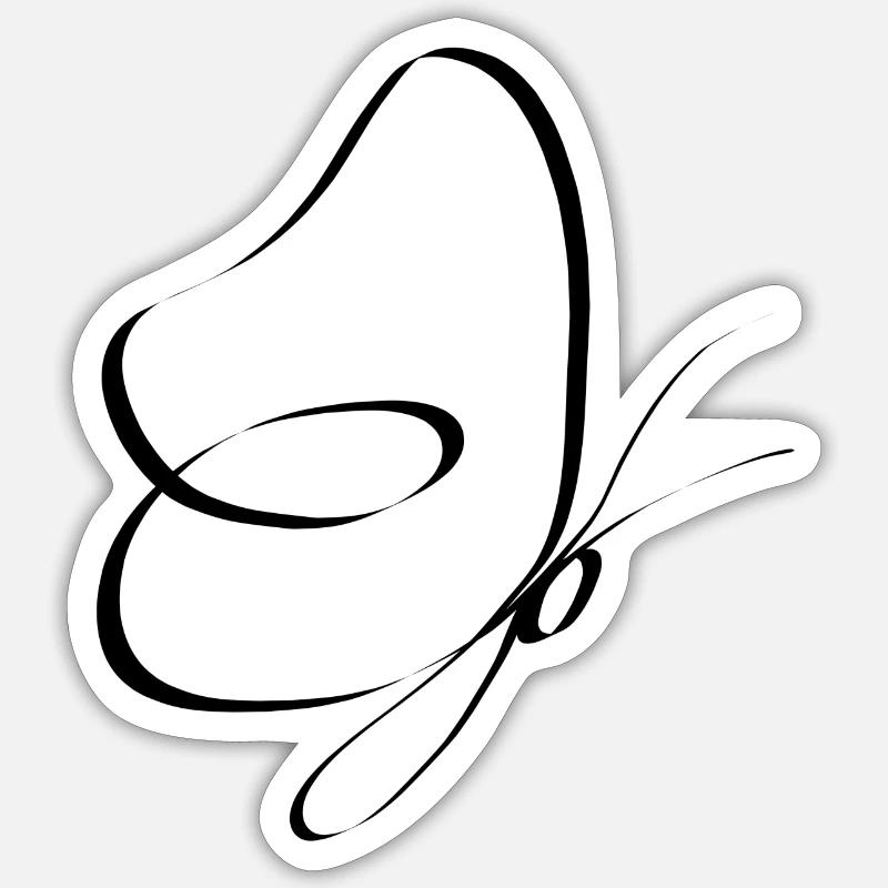 Papillon - Sticker taille S (10 x 10 cm) - blanc mat