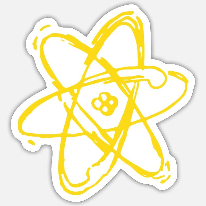 atom gelb Sticker Größe S (10 x 10 cm)