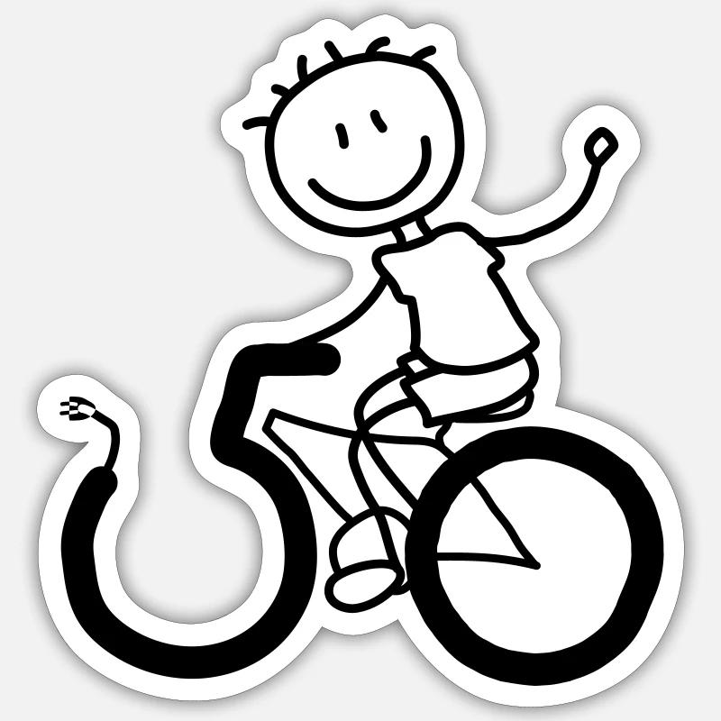 E-Biker feiert den 50er! - Sticker Größe S (10 x 10 cm) - Mattweiß