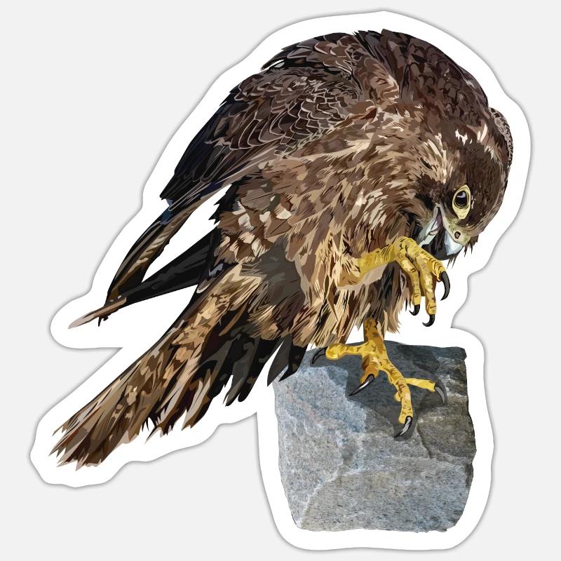 Wanderfalken - Sticker Größe S (10 x 10 cm) - Mattweiß