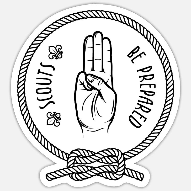 Scouts Be Prepared - Sticker taille S (10 x 10 cm) - blanc mat