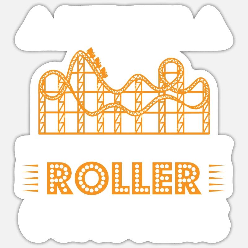Amusement Park Kirmes Roller Coaster Roller Coaster - Sticker size S (10 x 10 cm) - white matte