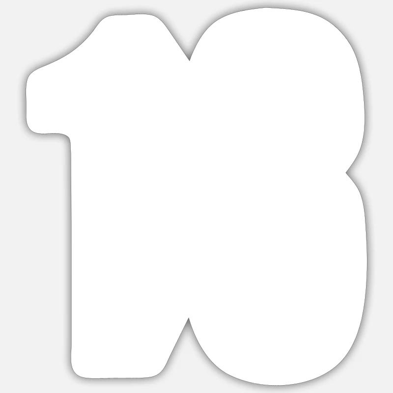 13 - Sticker Größe S (10 x 10 cm) - Mattweiß