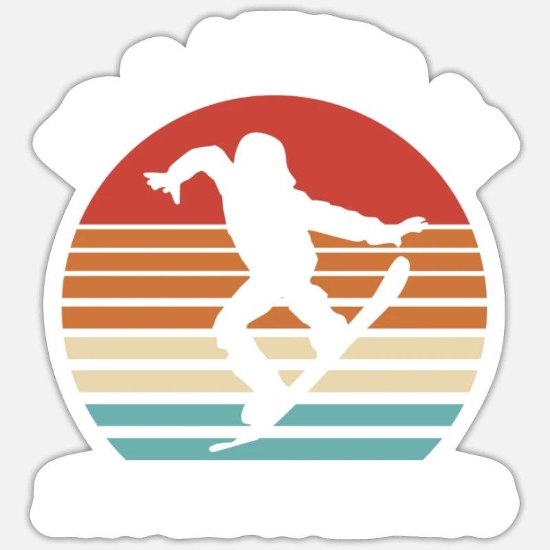 I’d Rather Be Snowboarding – Retro Look - Sticker Größe S (10 x 10 cm) - Mattweiß