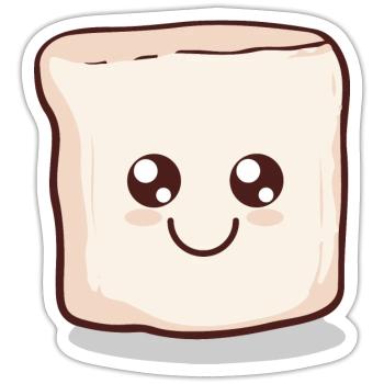 Kawaii Marshmallow | S'more | Camping - Sticker size S (10 x 10 cm) - white matte - Front