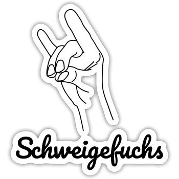 Schweigefuchs Lehrer lustig - Sticker Größe S (10 x 10 cm) - Mattweiß - Vorne