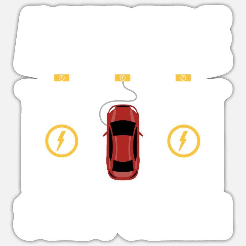 E-Auto Strom Energiewende Geschenk - Sticker size S (10 x 10 cm) - white matte