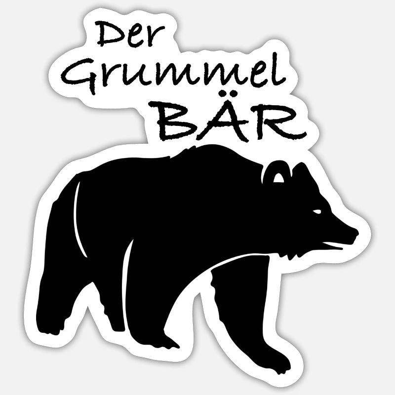 Der Grummel Bär - Sticker Größe S (10 x 10 cm) - Mattweiß
