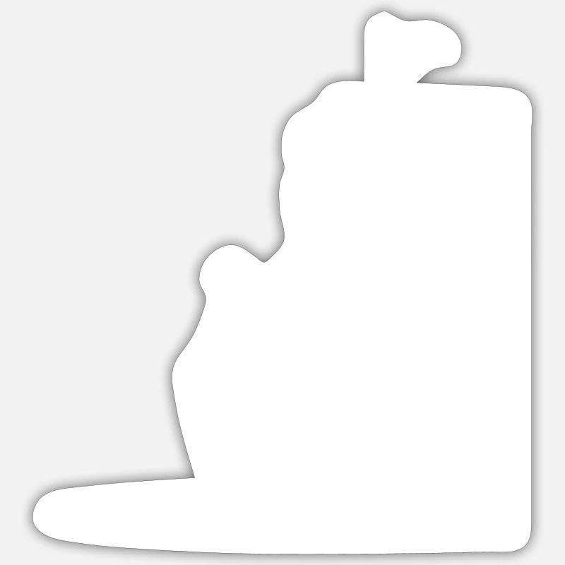 Bouldern Klettern Climbing - Sticker Größe S (10 x 10 cm) - Mattweiß