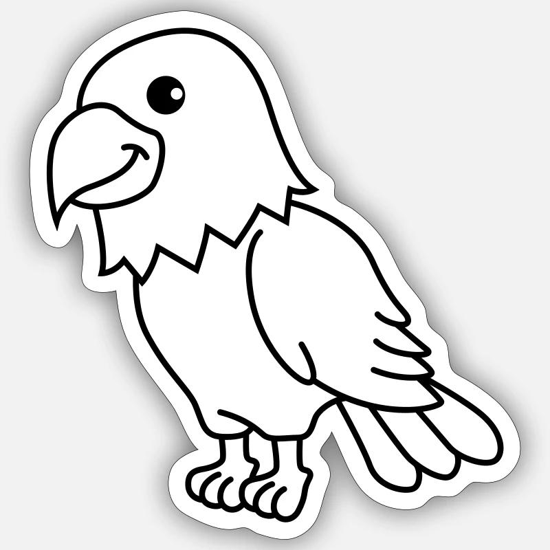 Eagle Comic Animal Sticker size S (10 x 10 cm)