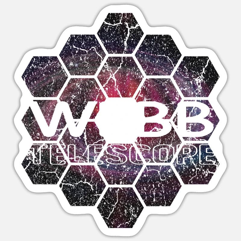 jwst Télescope spatial James Webb - Sticker taille S (10 x 10 cm) - blanc mat