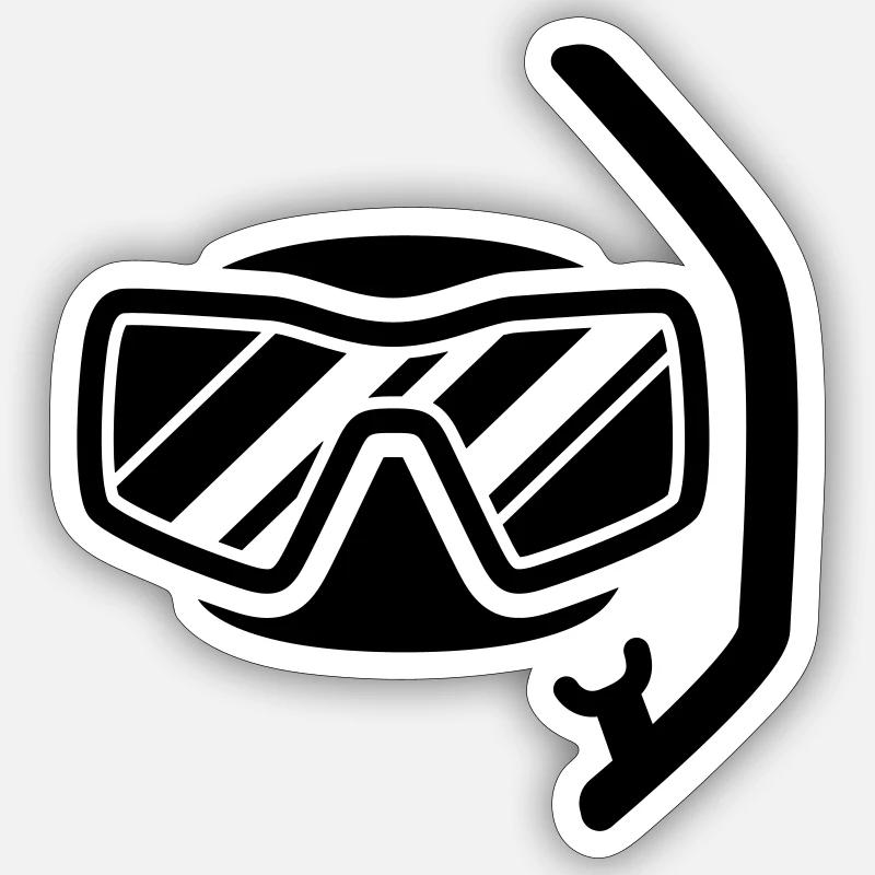 Diving goggles Silhouette - Sticker size S (10 x 10 cm) - white matte