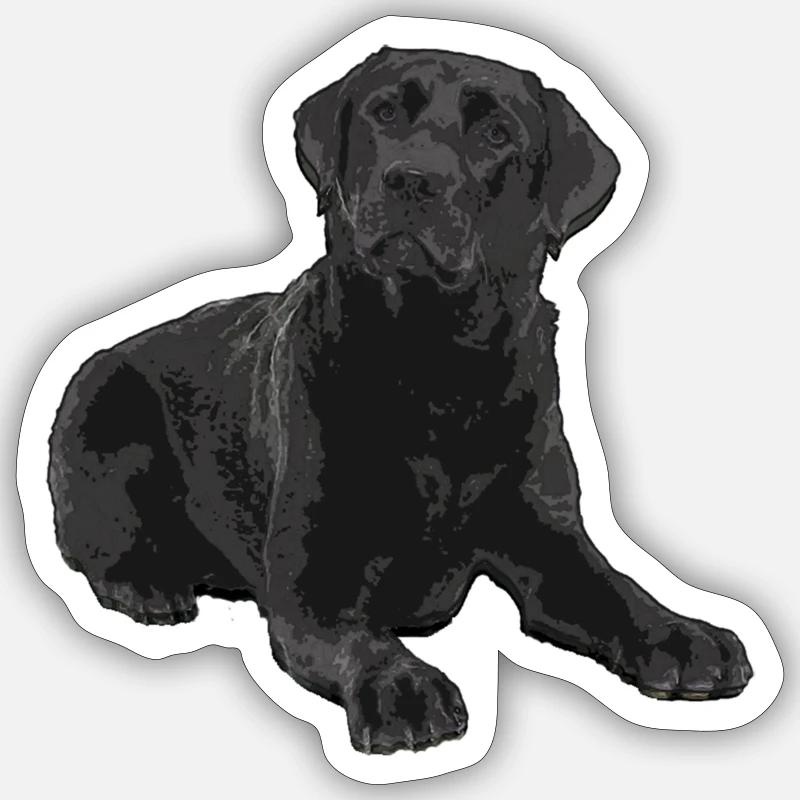 Black Labrador - Sticker size S (10 x 10 cm) - white matte