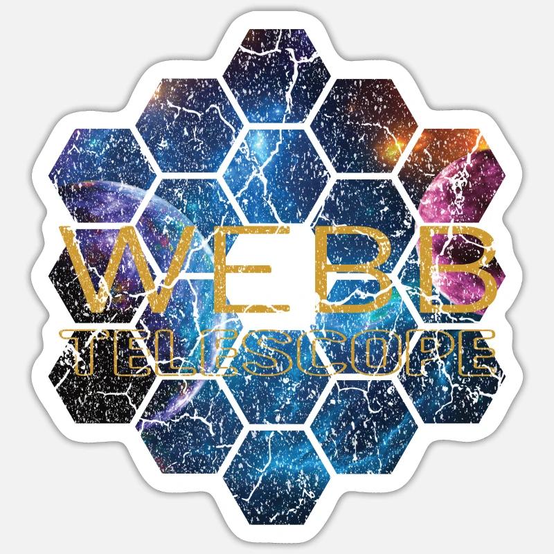 jwst Télescope spatial James Webb - Sticker taille S (10 x 10 cm) - blanc mat