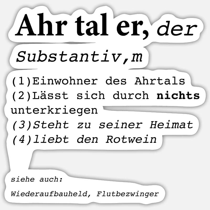 Der Ahrtaler - Sticker Größe S (10 x 10 cm) - Mattweiß