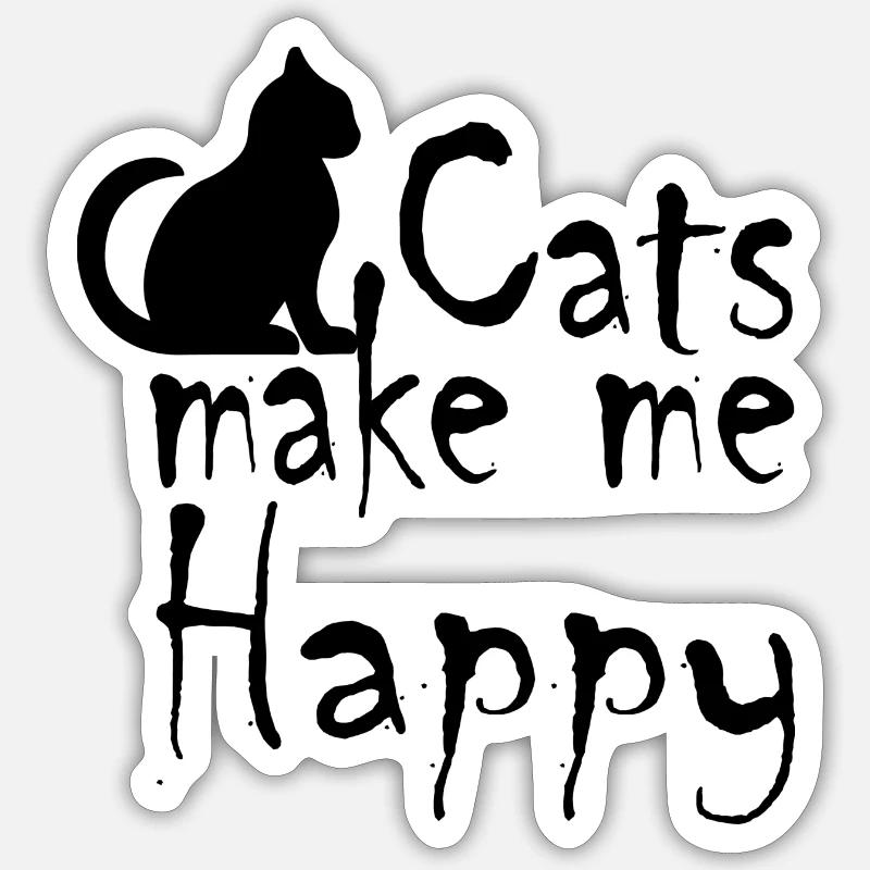 Chat Katze - Sticker taille S (10 x 10 cm) - blanc mat
