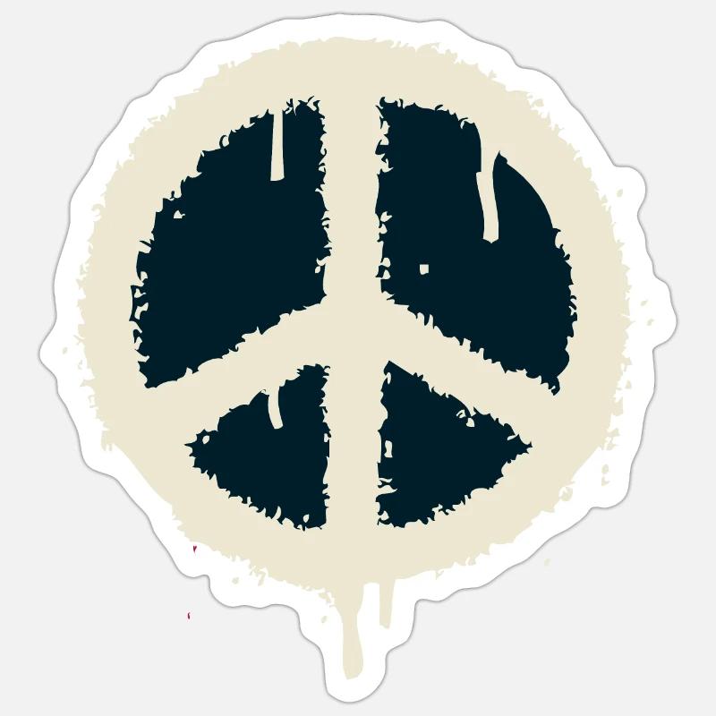 peace symbole - Sticker taille S (10 x 10 cm) - blanc mat