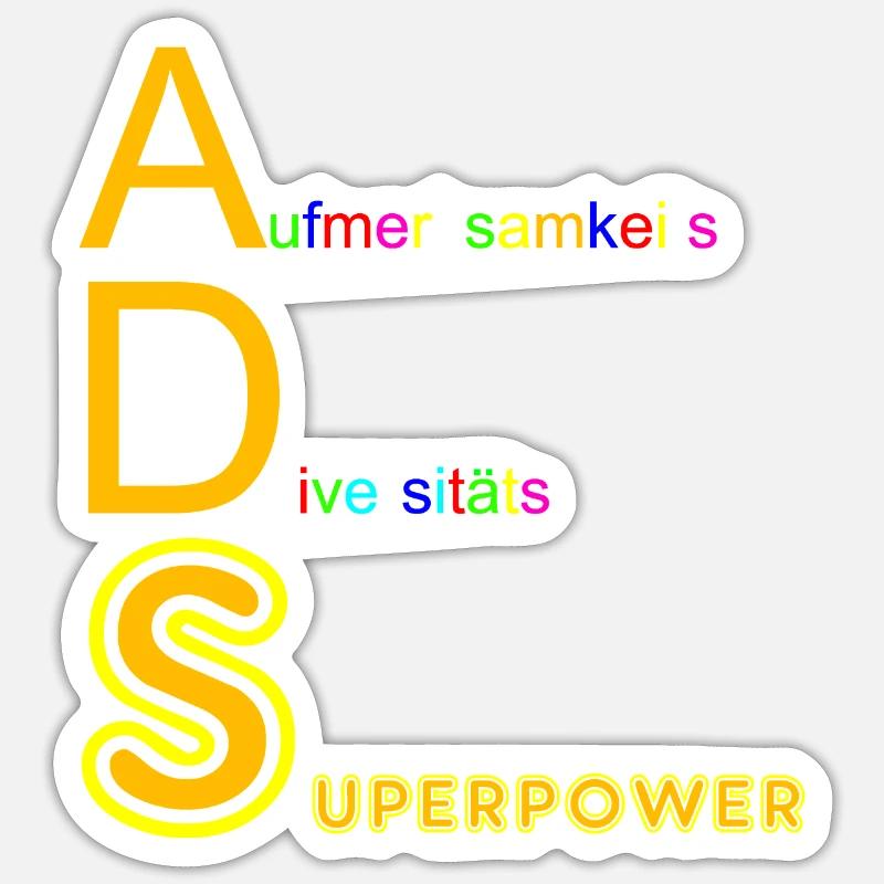 ADS - Sticker Größe S (10 x 10 cm) - Mattweiß