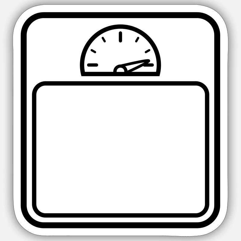 Balance de poids de graisse - Sticker taille S (10 x 10 cm) - blanc mat