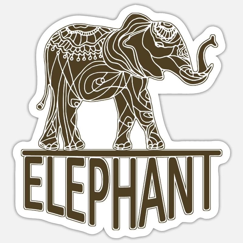 Elephant - Sticker size S (10 x 10 cm) - white matte